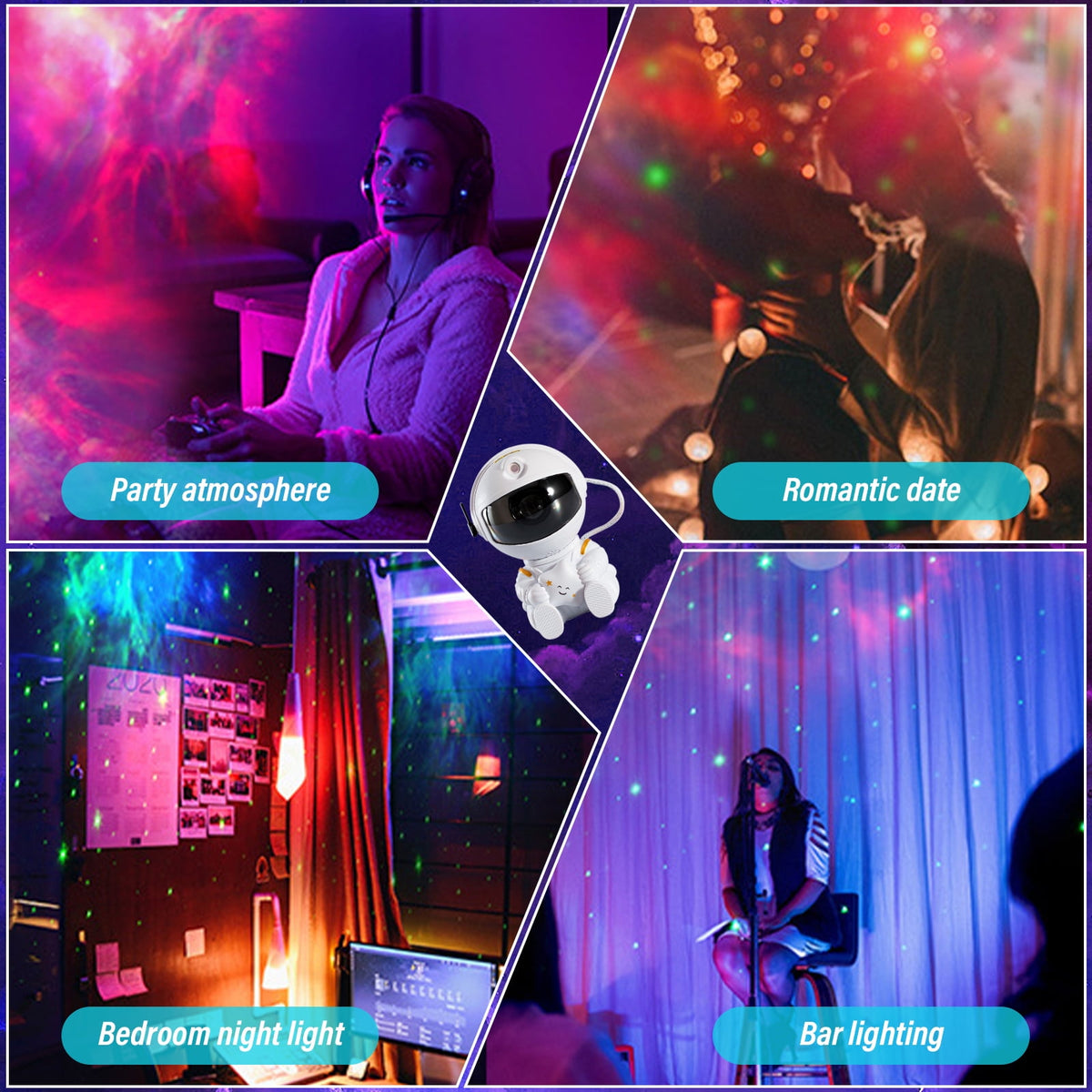 Transform Your Space with the Astronaut Star Projector Night Light - Color Changing LED Galaxy Lamp with Remote Control for Kids and Adults - Perfect for Bedrooms, Parties, and Holidays