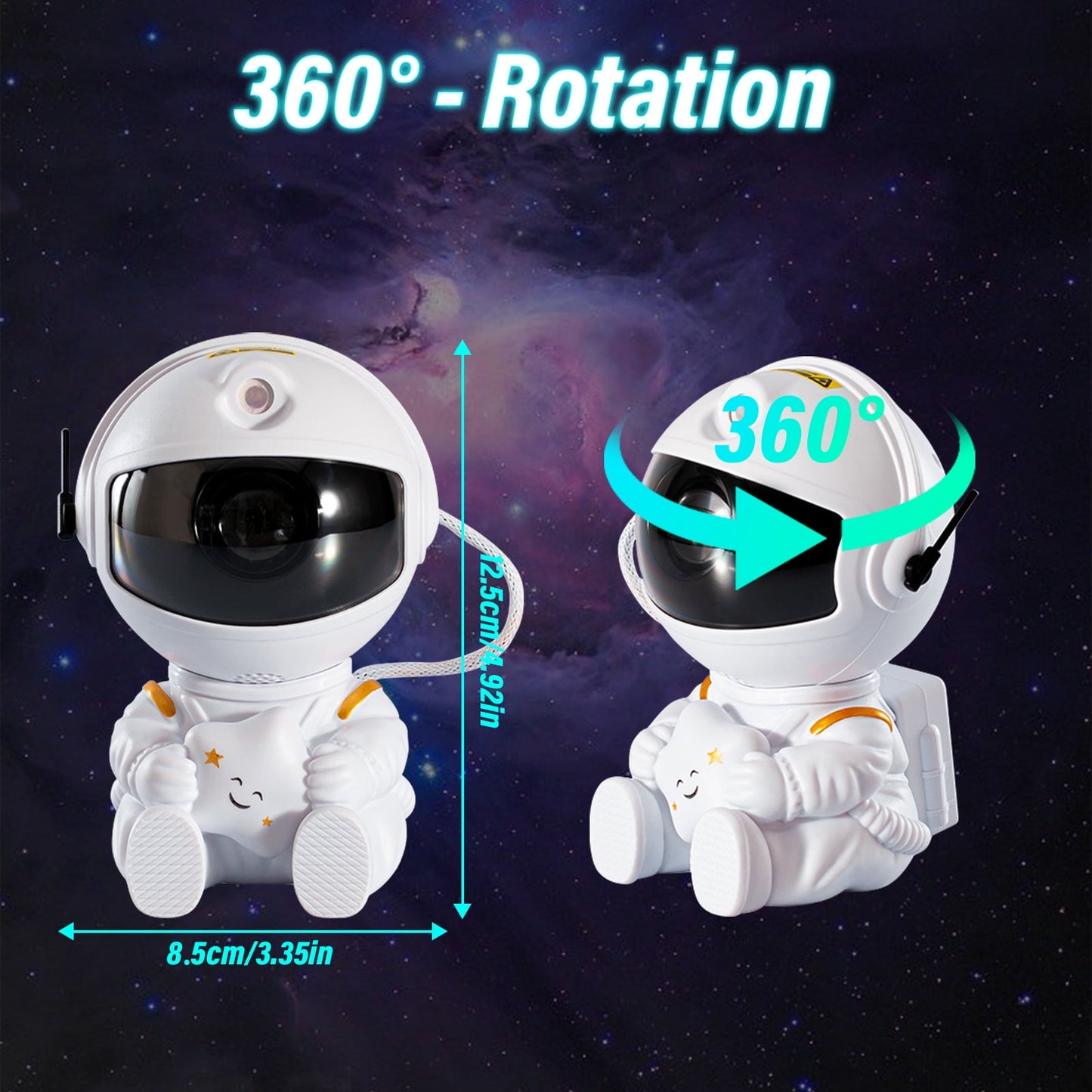 Transform Your Space with the Astronaut Star Projector Night Light - Color Changing LED Galaxy Lamp with Remote Control for Kids and Adults - Perfect for Bedrooms, Parties, and Holidays