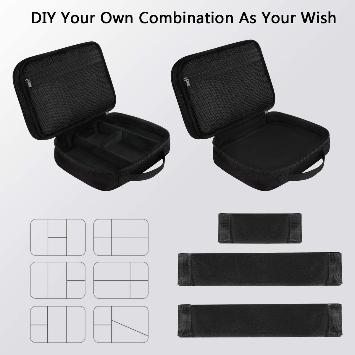 Electronics Organizer Travel Case, Water Resistant Cable Organizer Bag for Travel Essentials, Gifts for Men, Storage Bag for Camera Accessories, Phone, Cord & Tablet, Black
