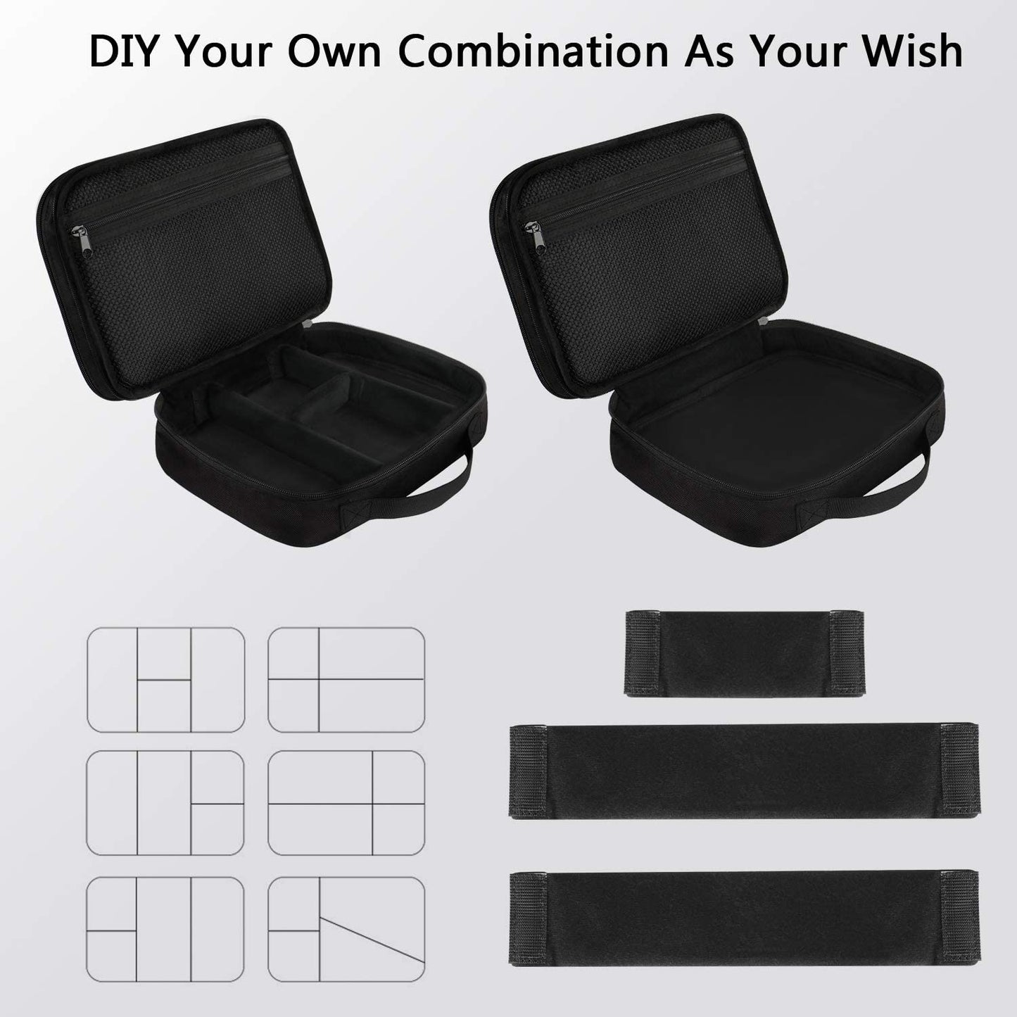 Electronics Organizer Travel Case, Water Resistant Cable Organizer Bag for Travel Essentials, Gifts for Men, Storage Bag for Camera Accessories, Phone, Cord & Tablet, Black