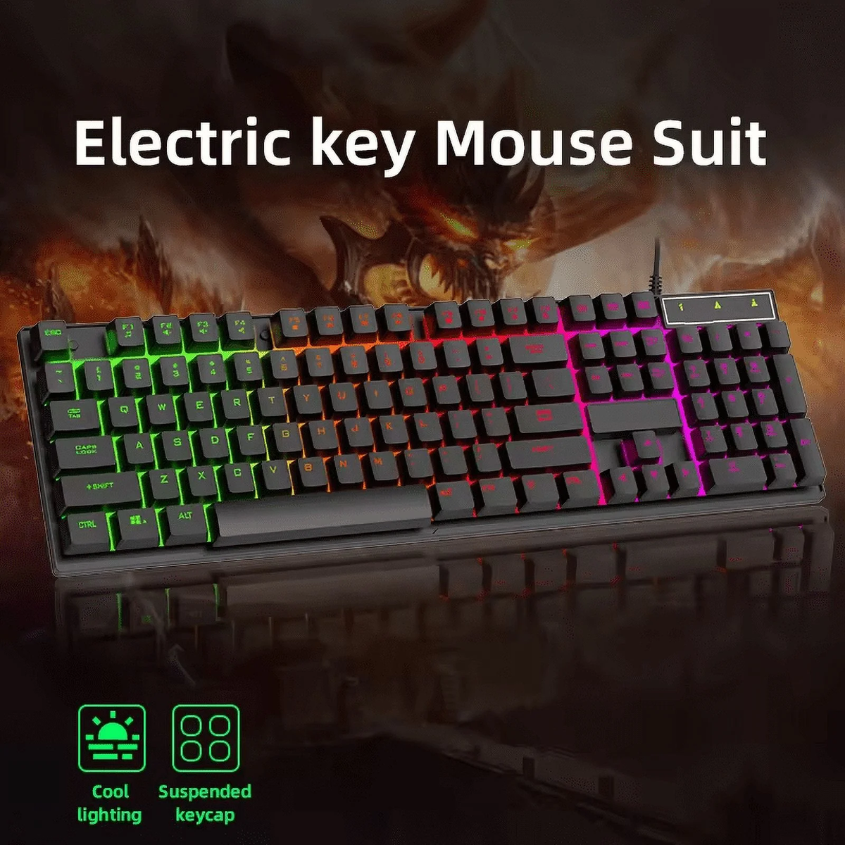 Wired Gaming Keyboard with RGB Backlight, Black