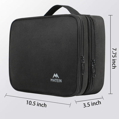 Electronics Organizer Travel Case, Water Resistant Cable Organizer Bag for Travel Essentials, Gifts for Men, Storage Bag for Camera Accessories, Phone, Cord & Tablet, Black