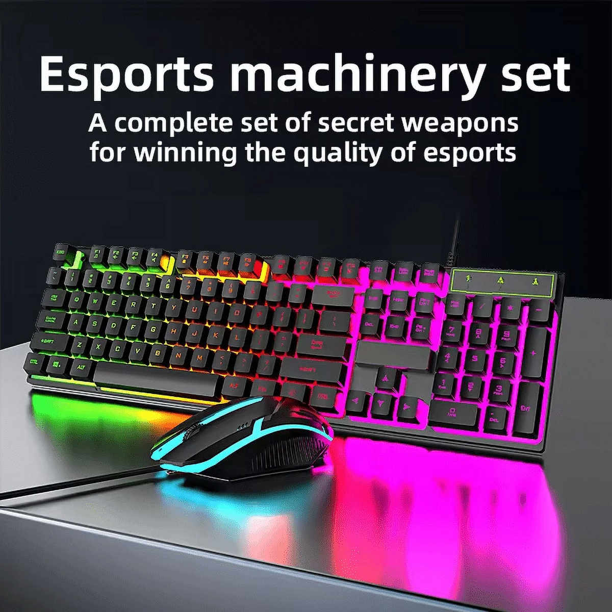 Wired Gaming Keyboard with RGB Backlight, Black