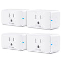 Smart Plug 15A, Wifi Bluetooth Outlets 4 Pack Work with Alexa and Google Assistant, Wifi Plugs with Multiple Timers,  Home APP Group Control Remotely, No Hub Required, ETL&FCC Certified