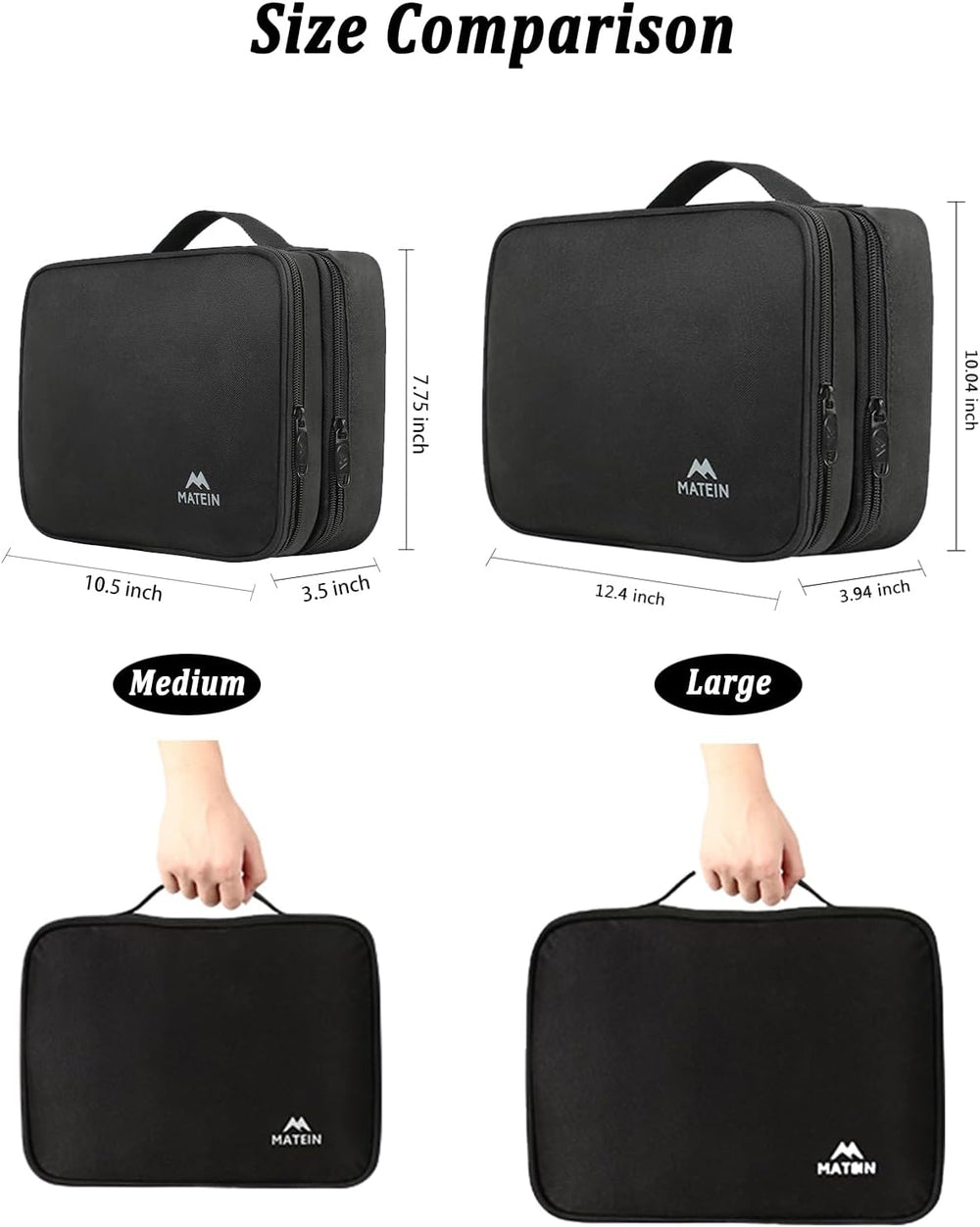 Electronics Organizer Travel Case, Water Resistant Cable Organizer Bag for Travel Essentials, Gifts for Men, Storage Bag for Camera Accessories, Phone, Cord & Tablet, Black