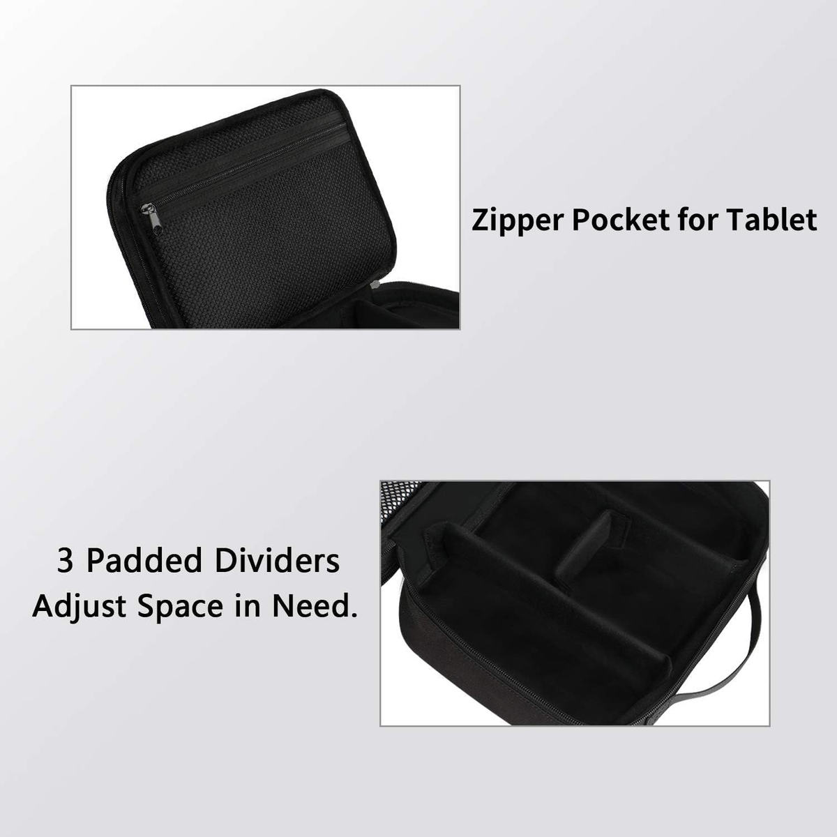 Electronics Organizer Travel Case, Water Resistant Cable Organizer Bag for Travel Essentials, Gifts for Men, Storage Bag for Camera Accessories, Phone, Cord & Tablet, Black