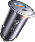 67.5W [Mini&Metal] Cigarette Lighter Adapter Car Charger USB C Fast Charging, PD&QC Cigarette Lighter USB Charger 12V Outlet Plug Socket for Iphone 17 16 15 14 Pro Max, Samsung S26 S25